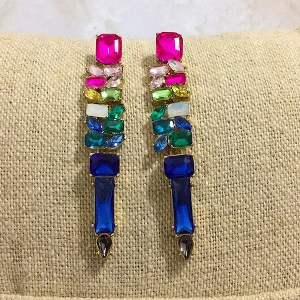 Crystal Drop Earrings Rhinestone Gem